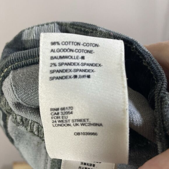 Pilcro and the Letterpress High Rise Skinny Camo Green Corduroy Pants Womens 30 - Picture 14 of 14